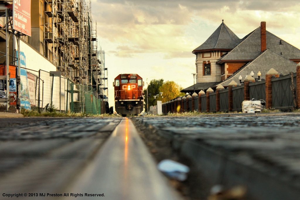 Train at Whyte Avenue in Edmonton Alberta